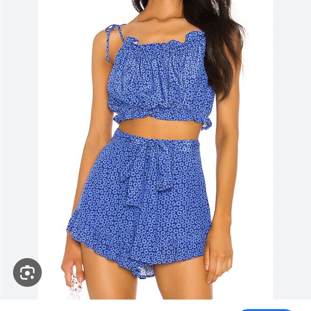 Privacy Please Blue Floral Top